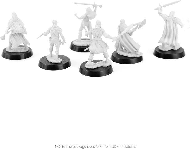 FIGURESLAB Store 100PCS 28.5mm/1.12inch Textured Plastic Black Round Miniature Bases, Model Base for Gaming Miniatures or Wargames Table Top Games - Image 5